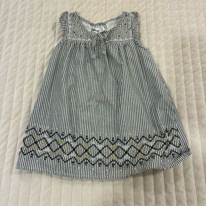 Epic Threads Gray Black White Striped Sleeveless Dress with Embroidered Hem 2t